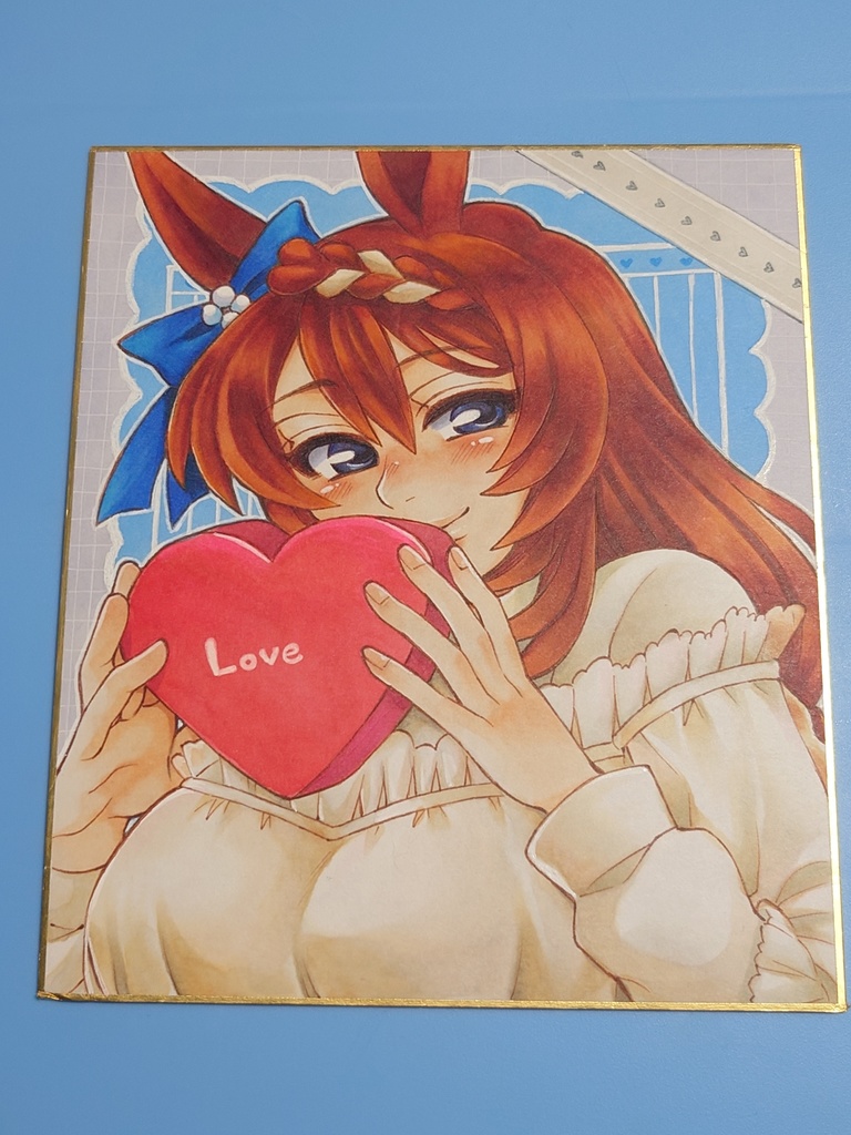 【ウマ娘】スーパークリークバレンタイン色紙【原画1点もの】