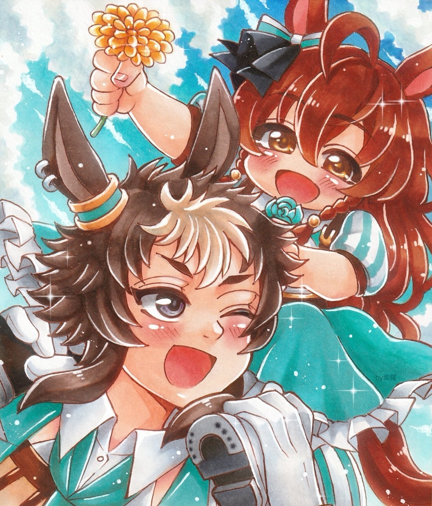 【ウマ娘】メジロライアン&メジロブライト【原画1点もの】