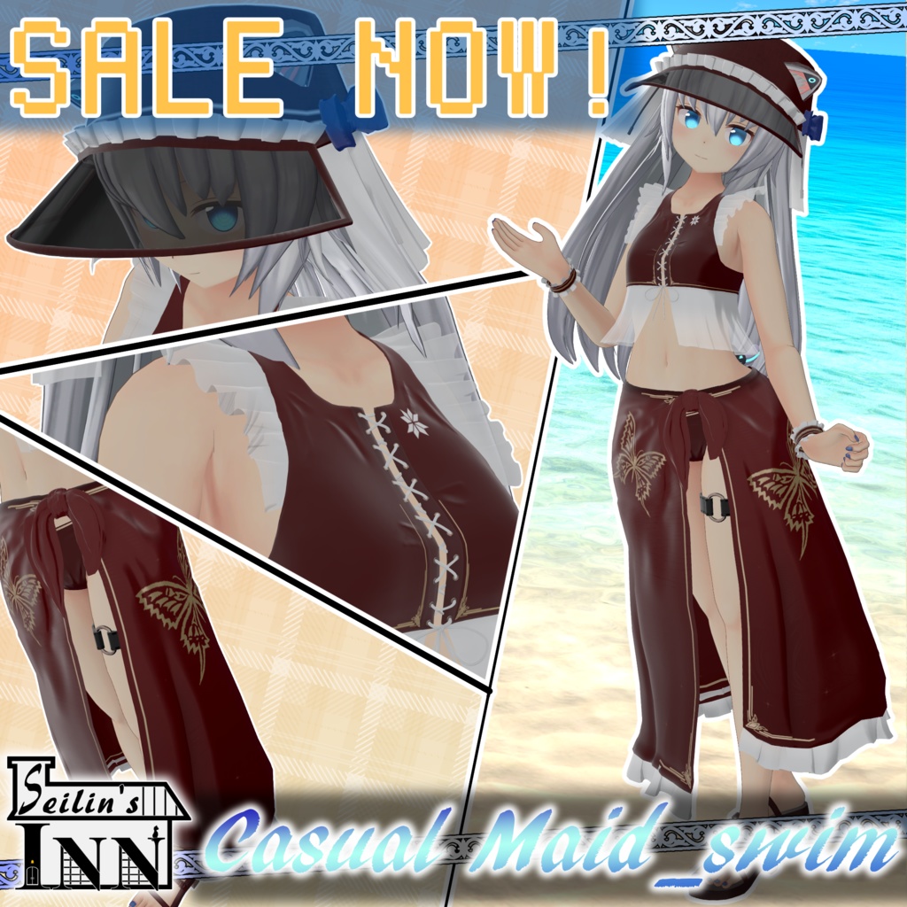 【量産型のらきゃっと、桔梗、Nio、マヌカ】Casual Maid_swim