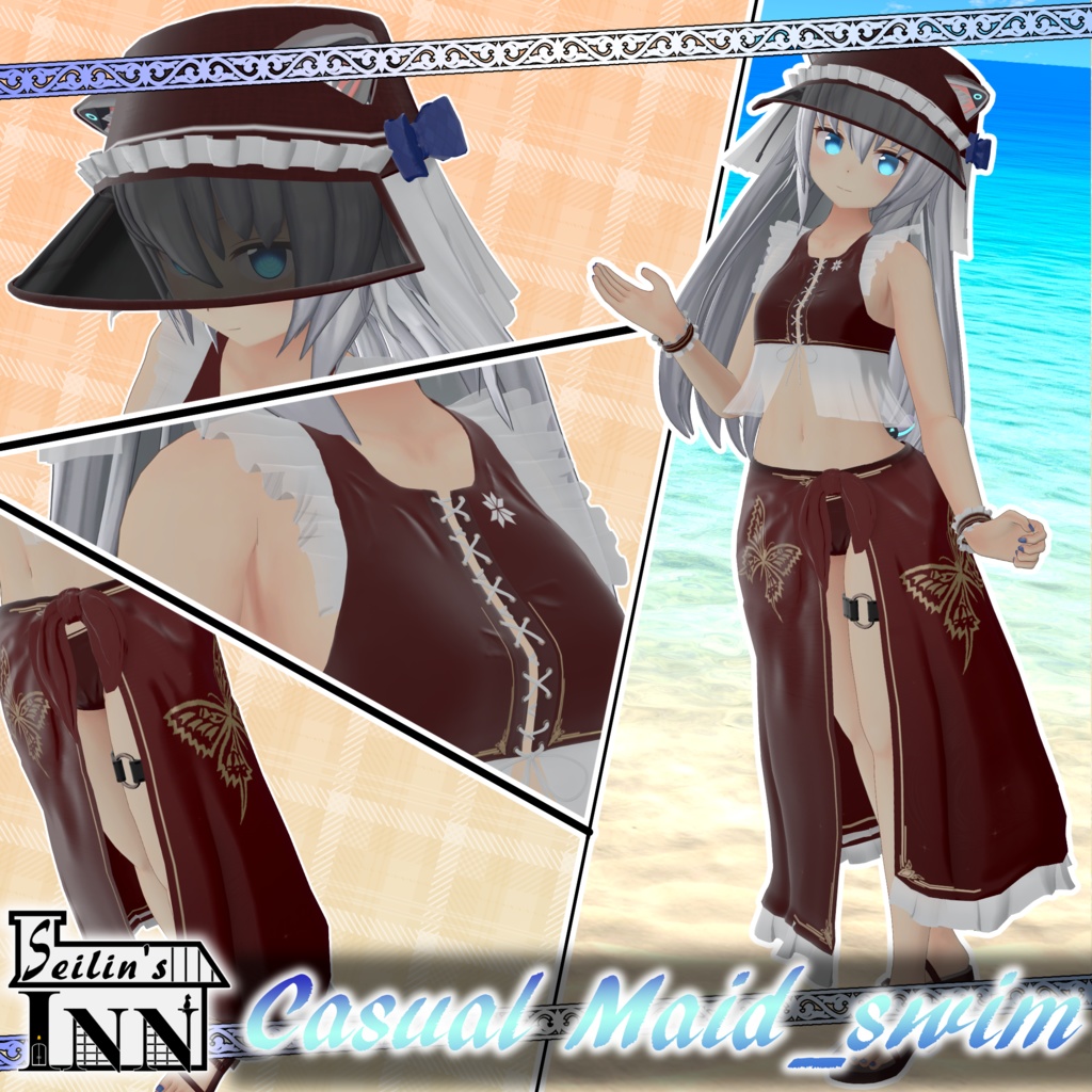 【量産型のらきゃっと、桔梗、Nio、マヌカ】Casual Maid_swim