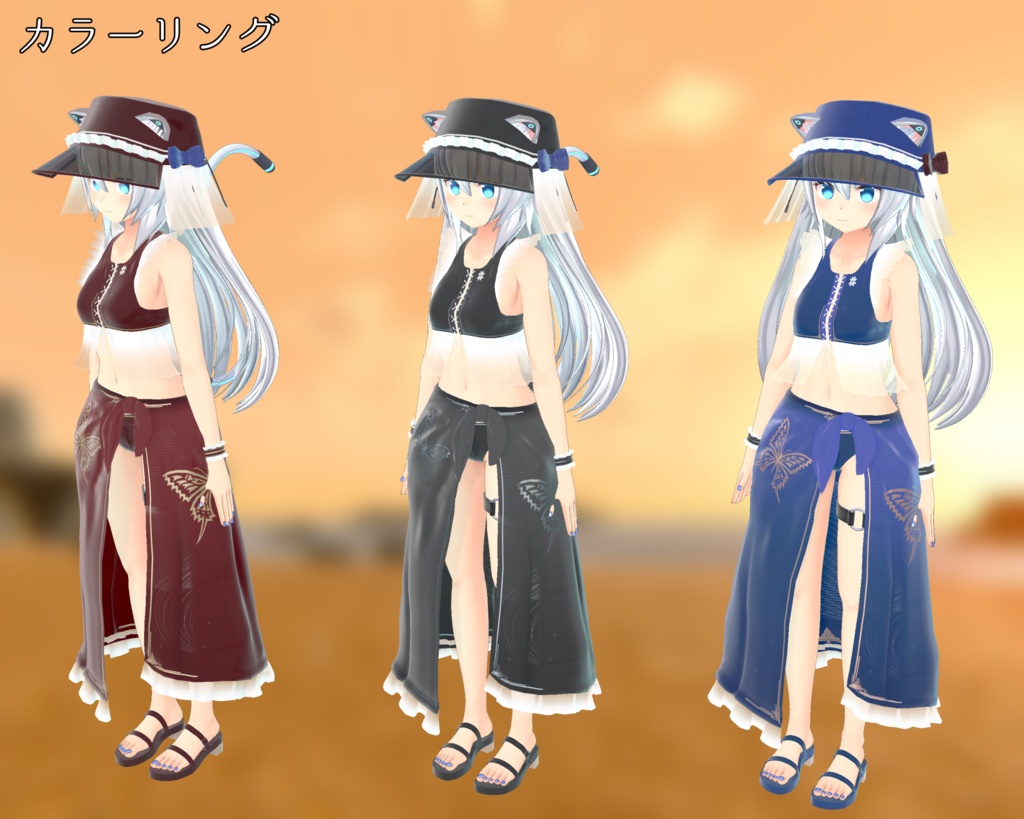 【量産型のらきゃっと、桔梗、Nio、マヌカ】Casual Maid_swim