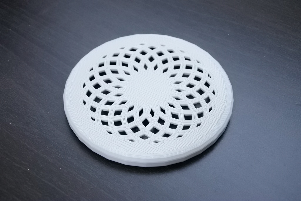 幾何学模様 コースター(ライトグレー)