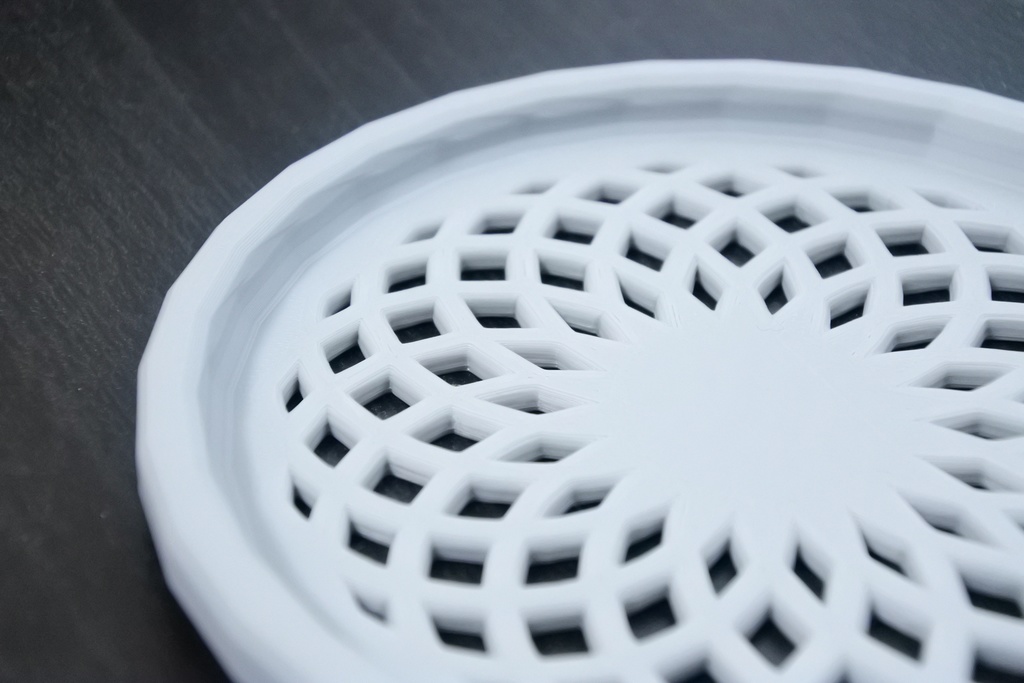 幾何学模様 コースター(ライトグレー)