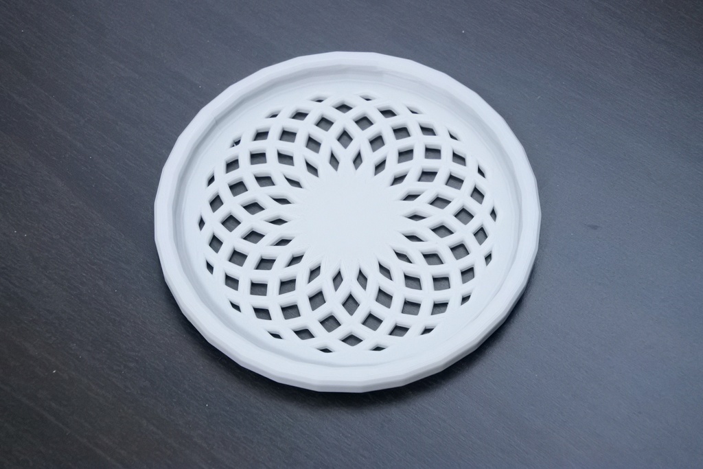 幾何学模様 コースター(ライトグレー)