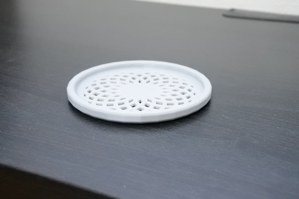 幾何学模様 コースター(ライトグレー)