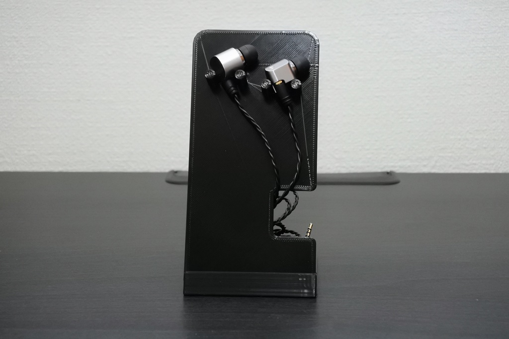 イヤホンスタンド スリムタイプ(ブラック・組み立て式)