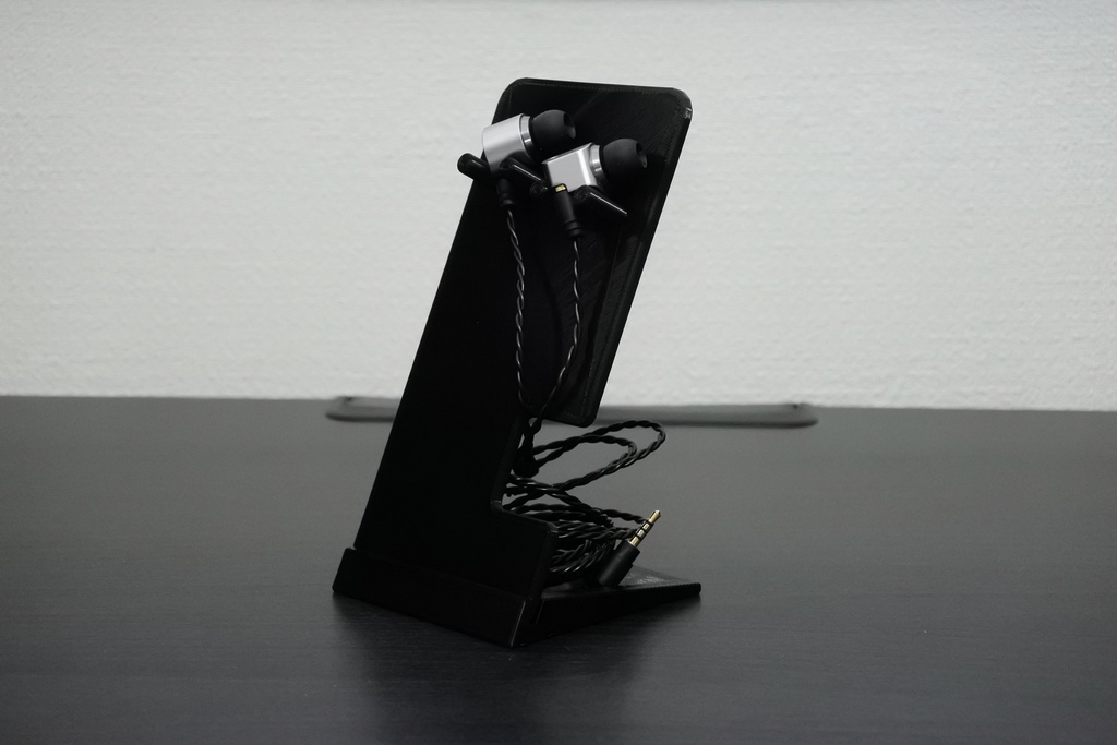 イヤホンスタンド スリムタイプ(ブラック・組み立て式)