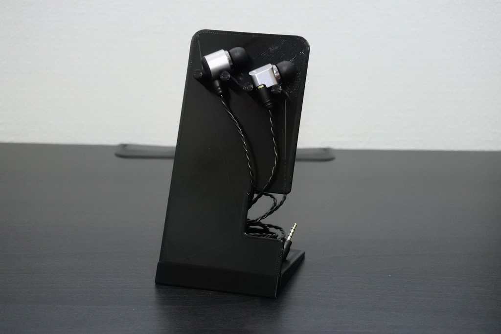 イヤホンスタンド スリムタイプ(ブラック・組み立て式)