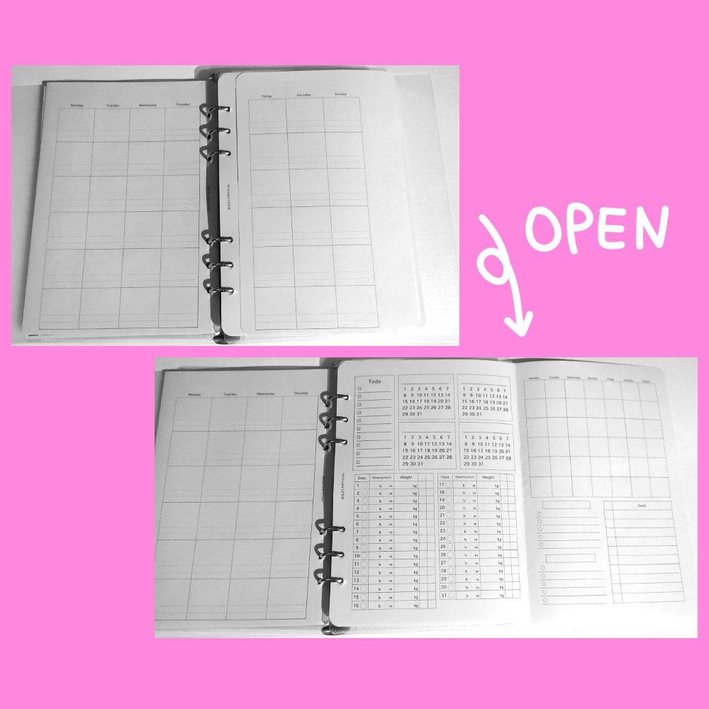 【システム手帳用リフィル】めんどくさがリフィルver.2 マンスリー/ウィークリー/デイリー