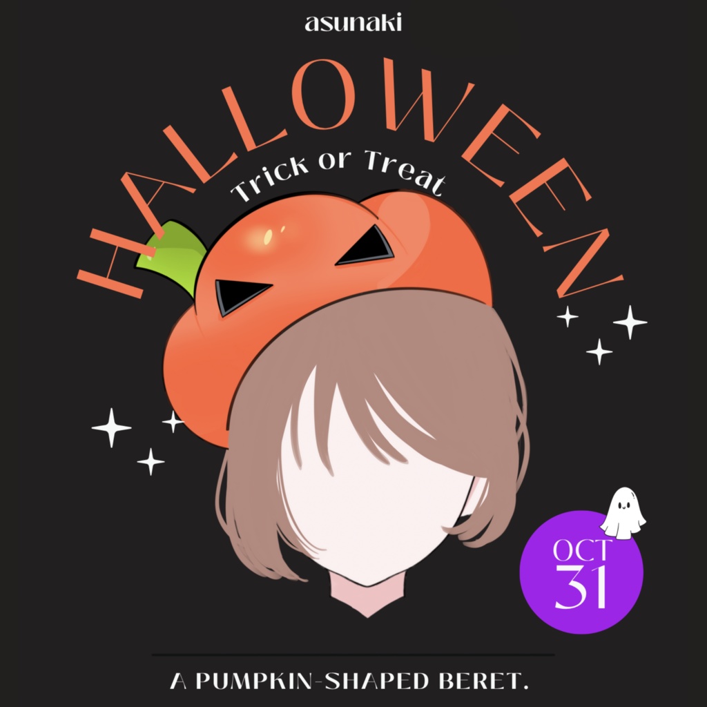 ハロウィン素材🎃かぼちゃベレー帽