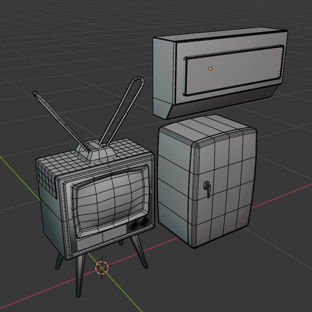 【昭和レトロ】家電セット(テレビ/冷蔵庫/エアコン)FBX3点パック
