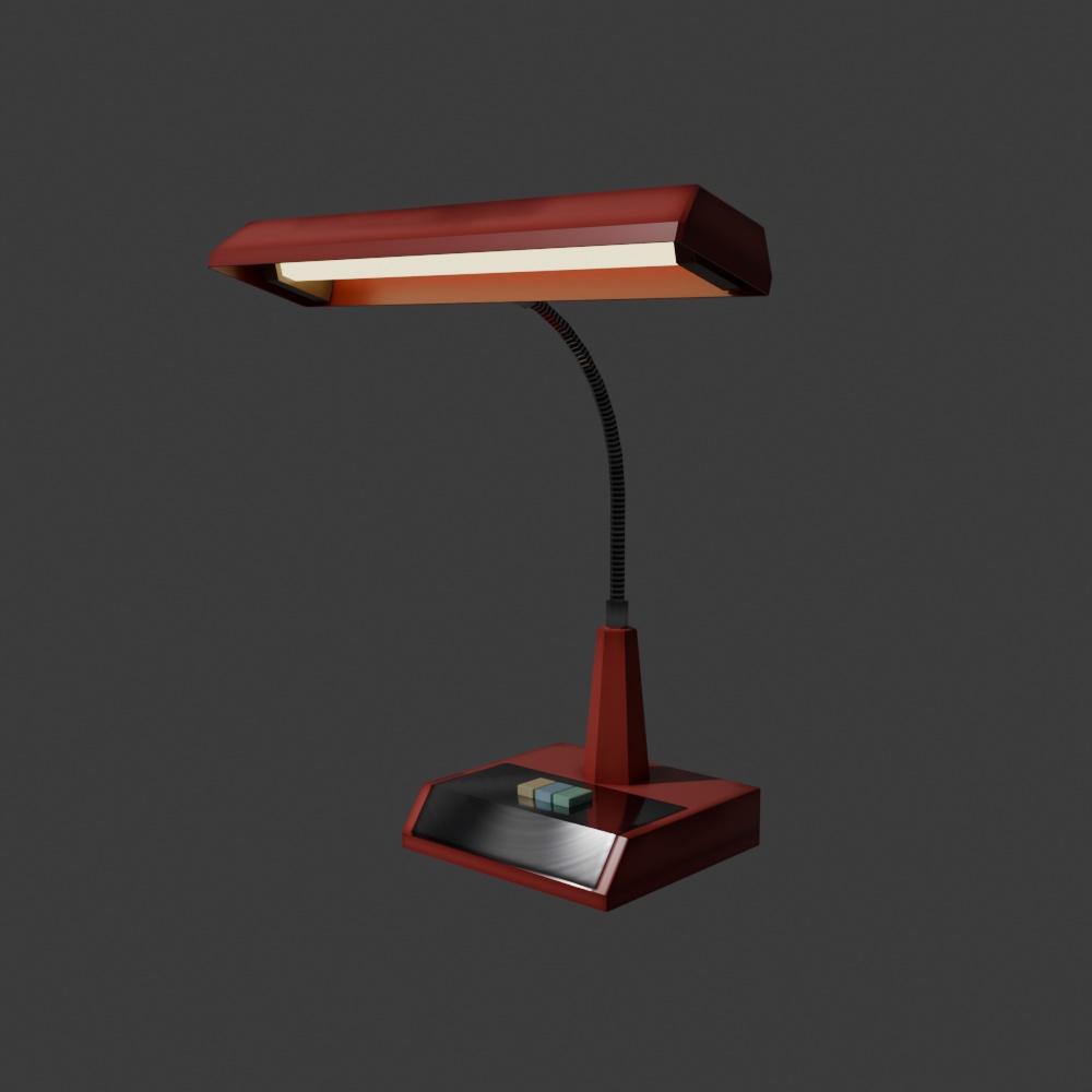 【昭和レトロ】机セット(机/スタンドライト/ラジカセ/座布団/ティッシュ/ゴミ箱)FBX6点セット