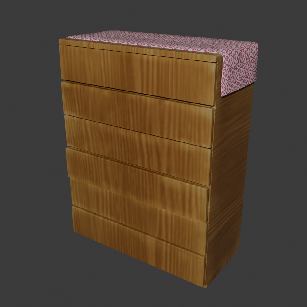 【昭和レトロ】タンスセット(タンス/黒電話/だるま/壁掛け時計)FBX4点セット