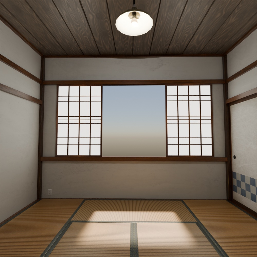 【昭和レトロ】和室モデルと小物FBX4点の和室基本セット