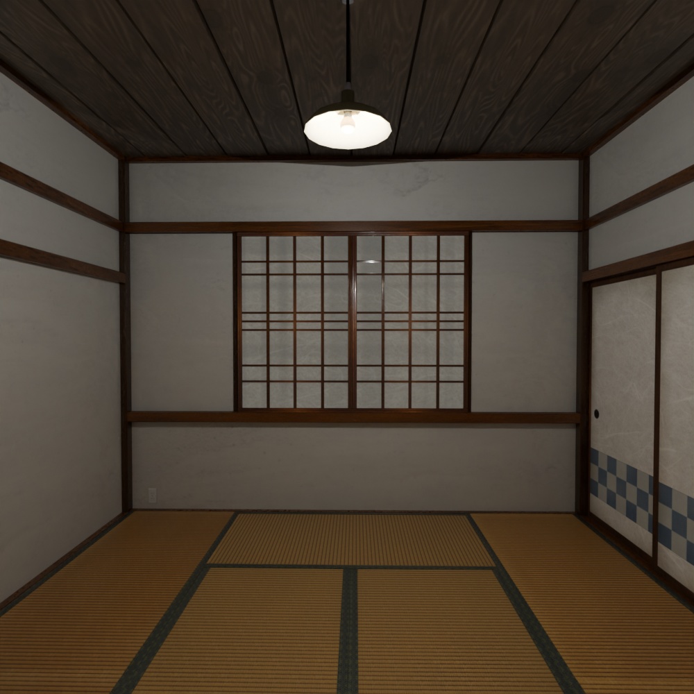 【昭和レトロ】和室モデルと小物FBX4点の和室基本セット