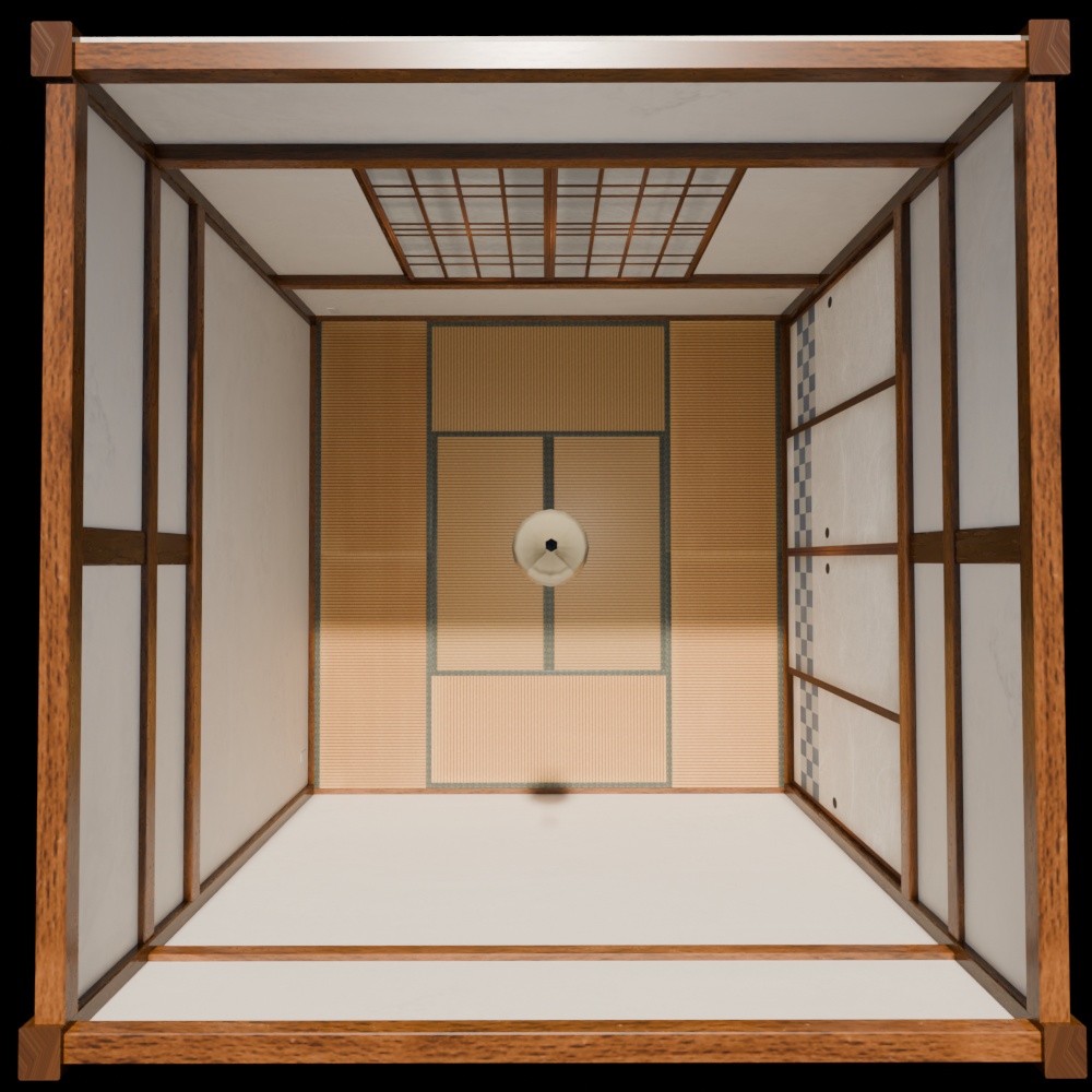 【昭和レトロ】和室モデルと小物FBX4点の和室基本セット