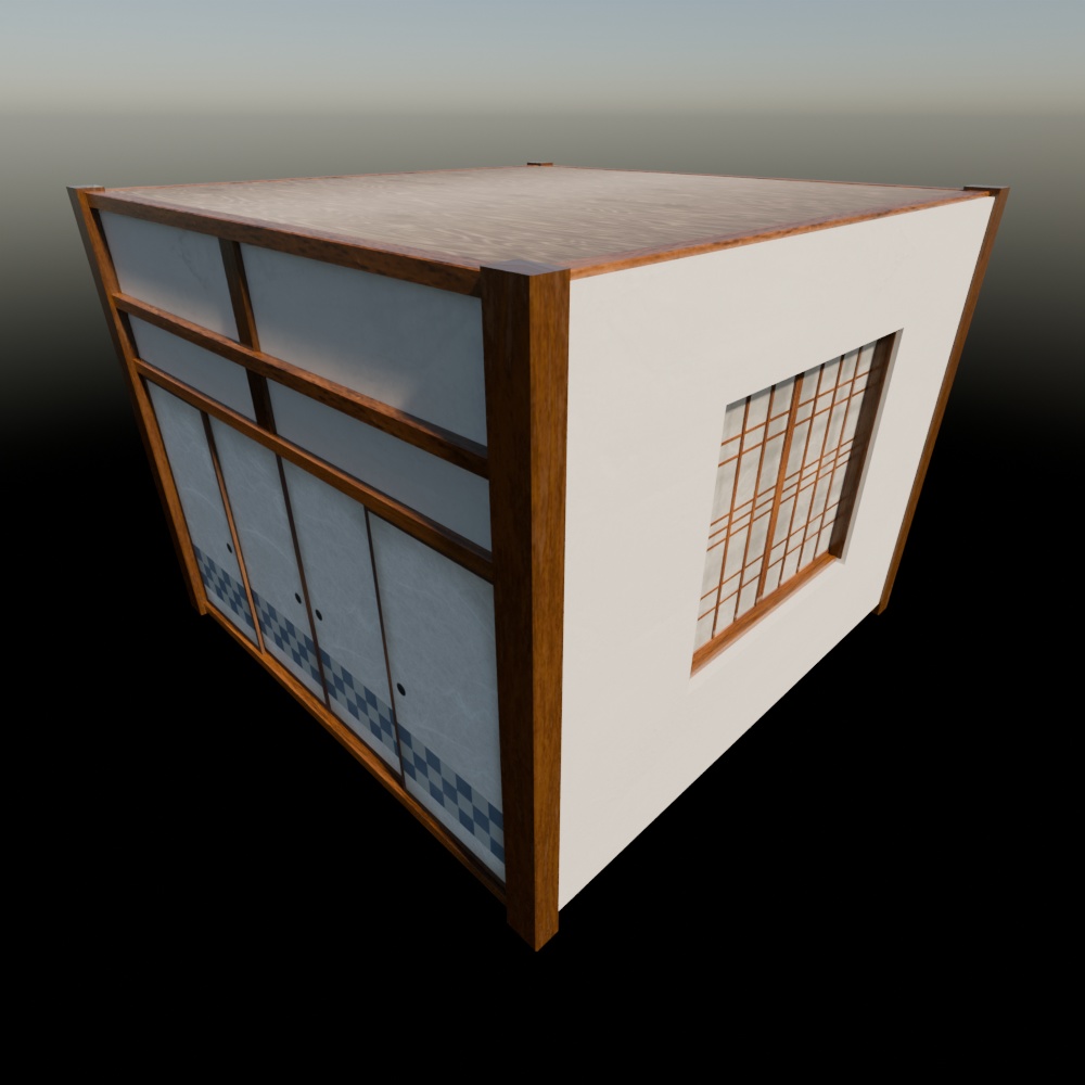 【昭和レトロ】和室モデルと小物FBX4点の和室基本セット