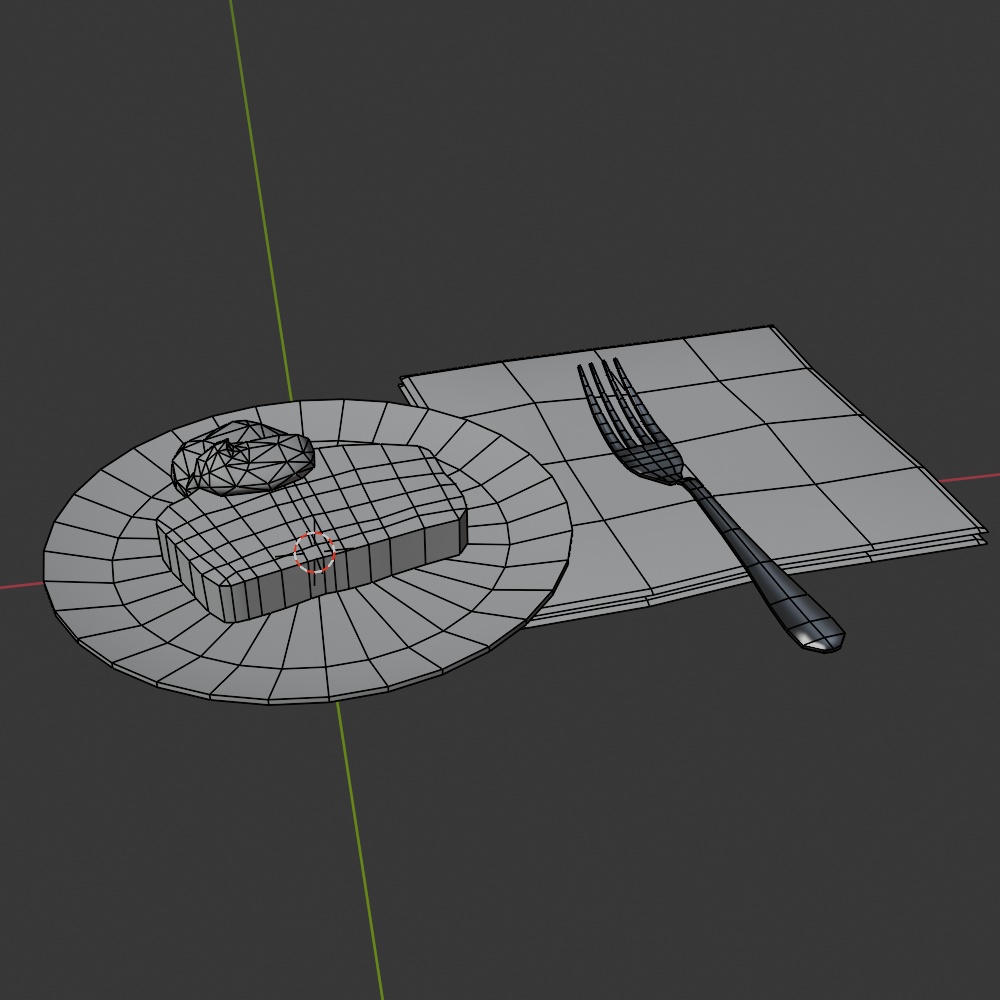 クマとカフェ|対面カフェ小物セット(FBX、Blender)