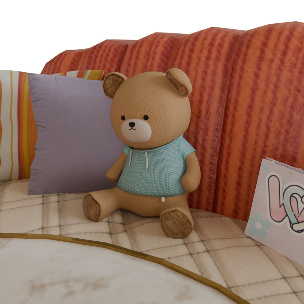 クマとカフェ|対面カフェ小物セット(FBX、Blender)