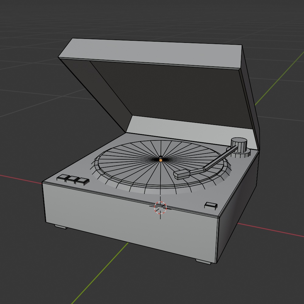 【昭和レトロ】レコードプレーヤーとジャケットセット(FBX、Blender)