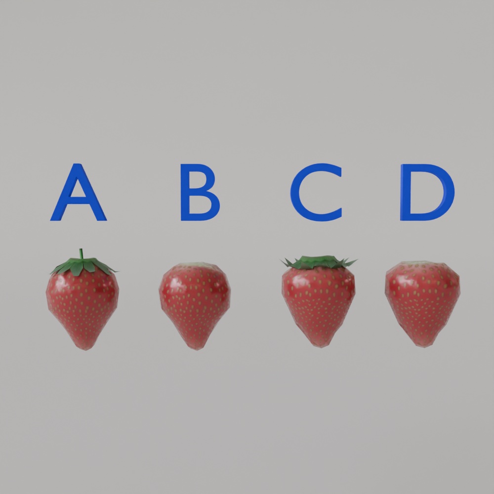 【昭和レトロ小物】練乳いちごセット(FBX、Blender)版