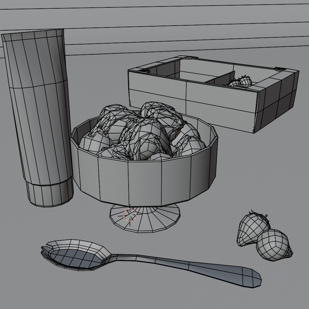 【昭和レトロ小物】練乳いちごセット(FBX、Blender)版