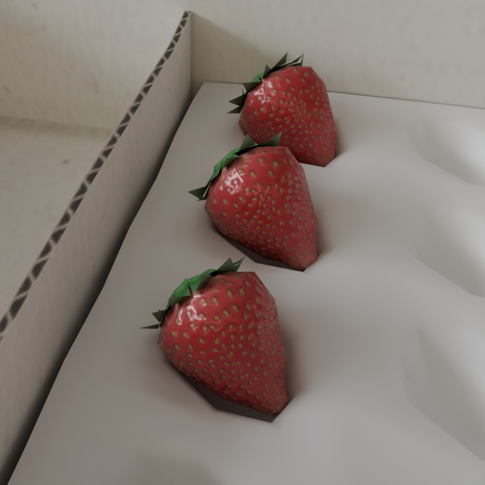 【昭和レトロ小物】練乳いちごセット(FBX、Blender)版