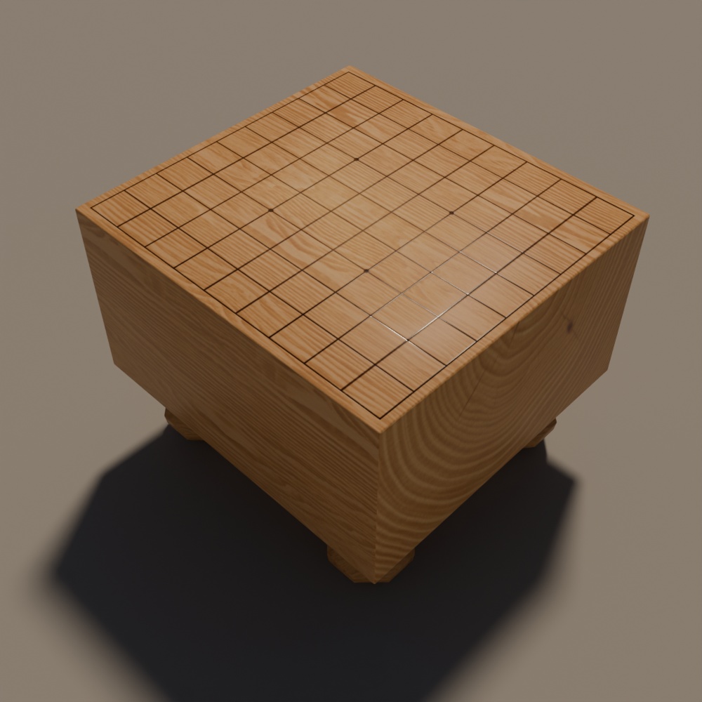 【昭和レトロ】将棋と扇子セット(FBX、Blender)