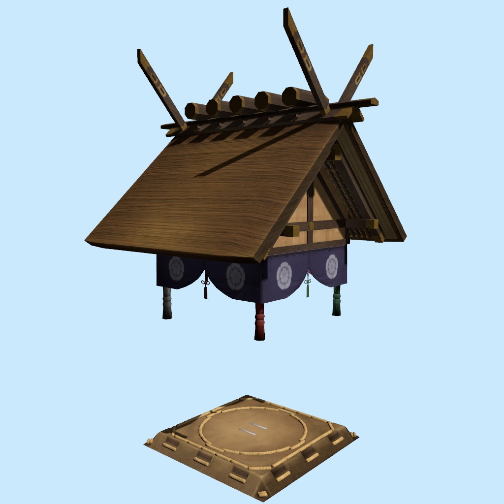 【相撲/SUMO】土俵&つり屋根セット(Unity Package)版 / Sumo Ring & Hanging Roof