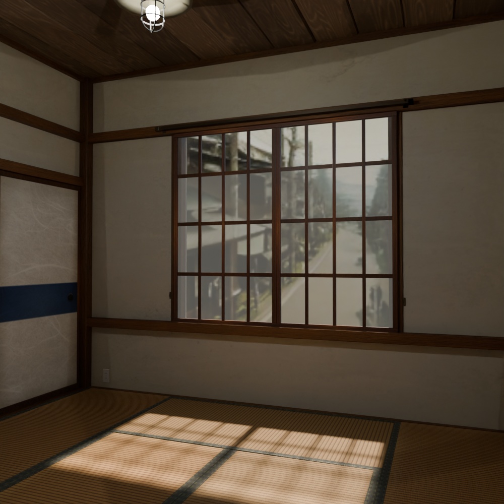 【昭和レトロ】和室セット「布団の間」(FBX / Blender)