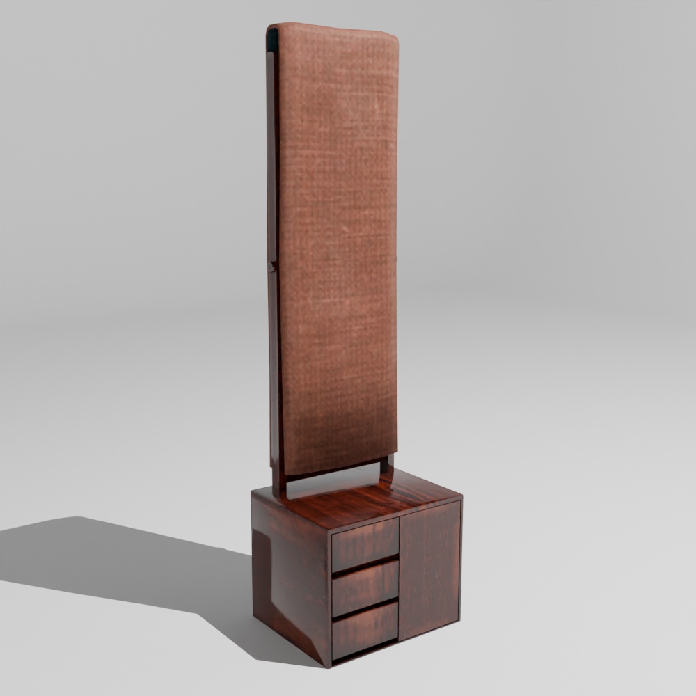 【昭和レトロ】鏡台・衣装かけ・レトロシャツセット(FBX / Blender)