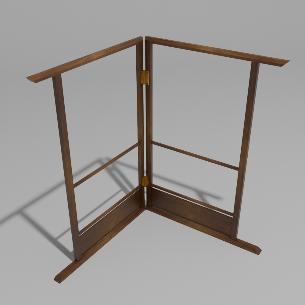 【昭和レトロ】鏡台・衣装かけ・レトロシャツセット(FBX / Blender)