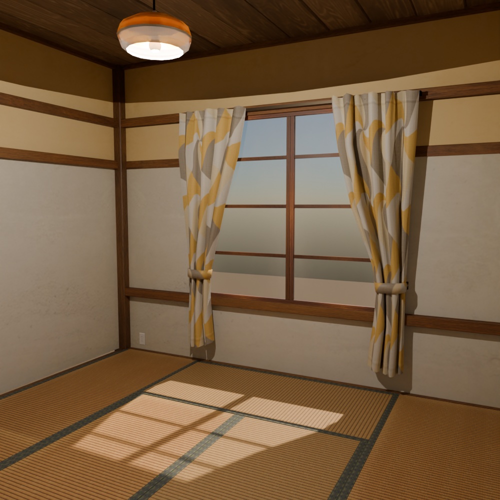 【昭和レトロ】玄関+8畳間(FBX / Blender)