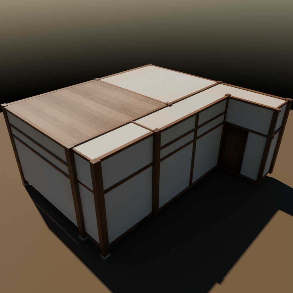 【昭和レトロ】玄関+8畳間(FBX / Blender)