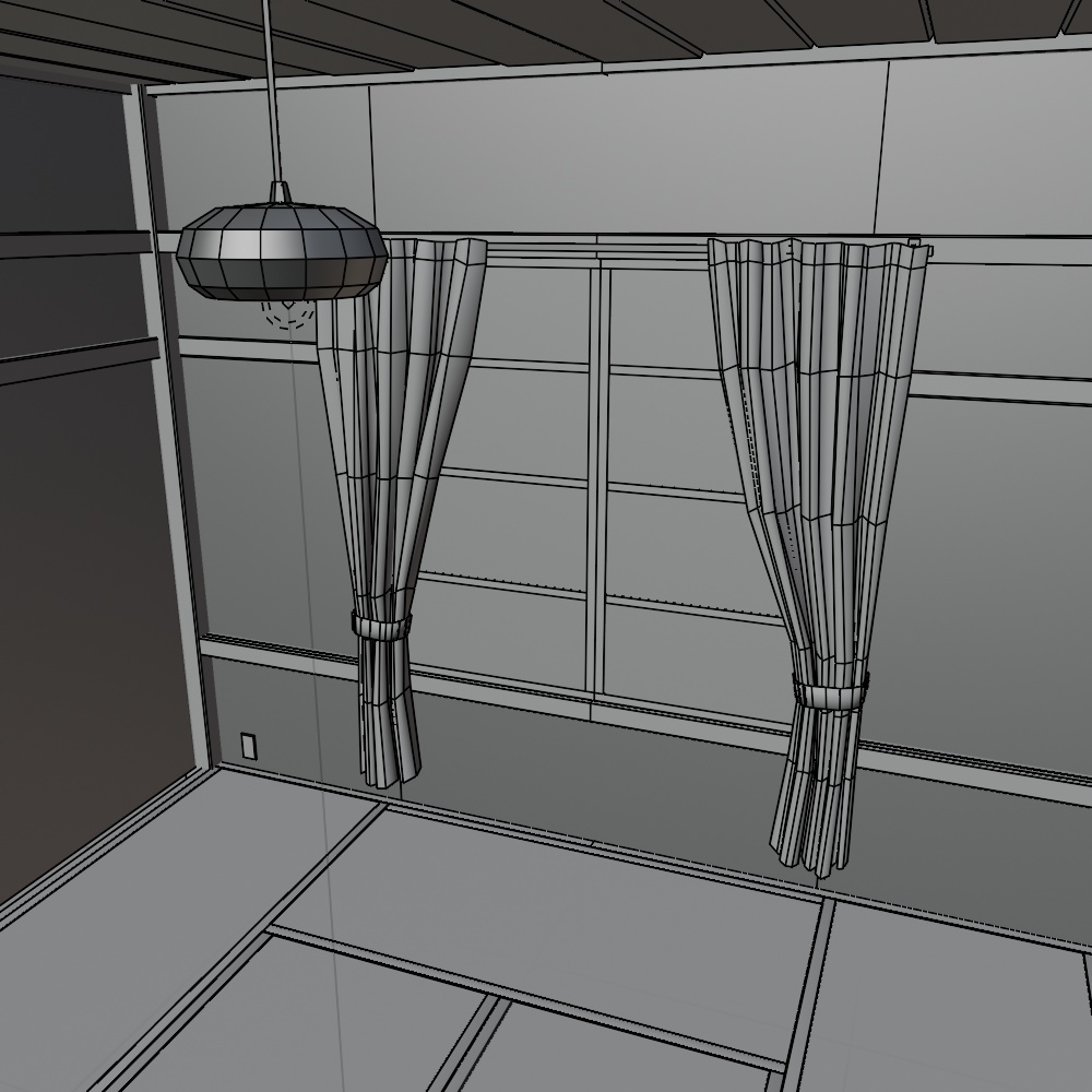 【昭和レトロ】玄関+8畳間(FBX / Blender)
