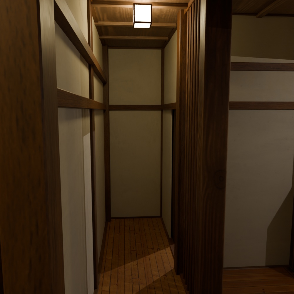 【昭和レトロ】玄関+8畳間(FBX / Blender)