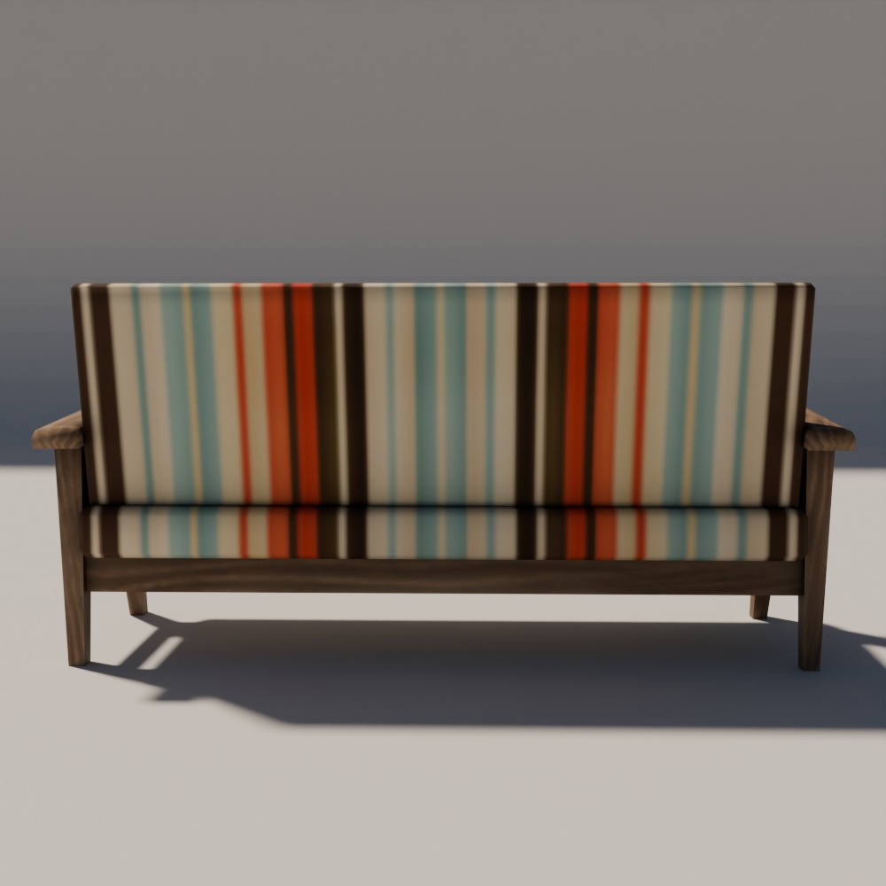 【昭和レトロ】ソファ・テーブル・ラグマットセット(FBX / Blender)