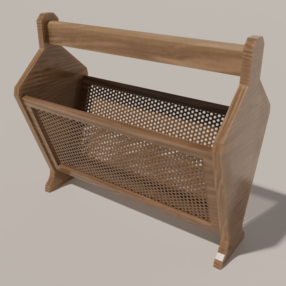 【昭和レトロ】マガジンラック・棚・ポスター・ゴミ箱・雑誌(FBX / Blender)