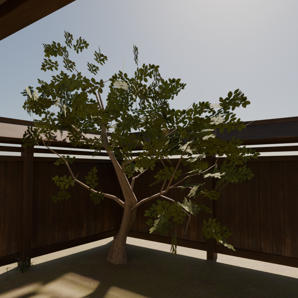 【昭和レトロ】庭付き縁側+床の間(FBX / Blender)