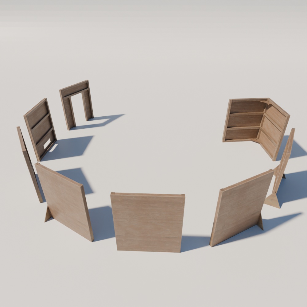 【サバゲー】サバイバルゲームフィールド作成アセット(FBX / Blender)