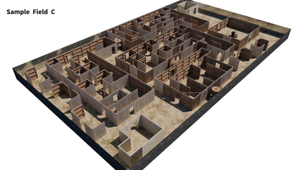 【サバゲー】サバイバルゲームフィールド作成アセット(FBX / Blender)