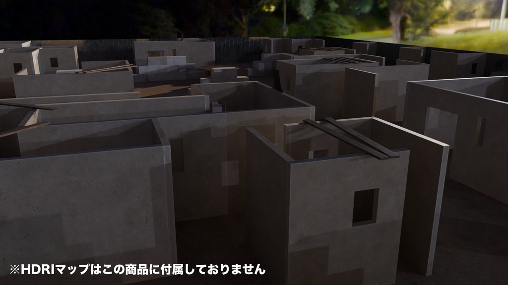 【サバゲー】サバイバルゲームフィールド作成アセット(FBX / Blender)