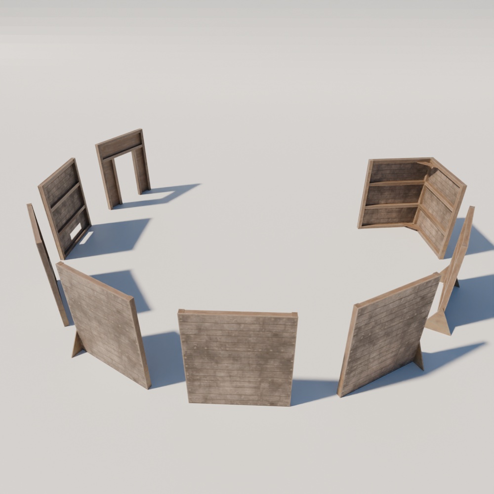 【サバゲー】サバイバルゲームフィールド作成アセット(FBX / Blender)