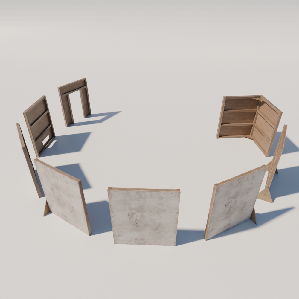 【サバゲー】サバイバルゲームフィールド作成アセット(FBX / Blender)