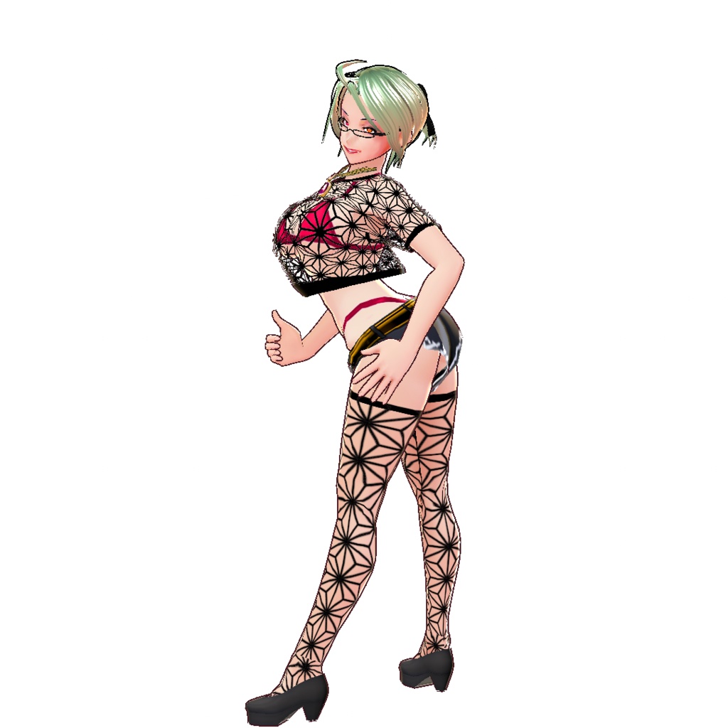 VroidStudio用レイヤー画像データ「麻葉メッシュシャツ&タイツ」