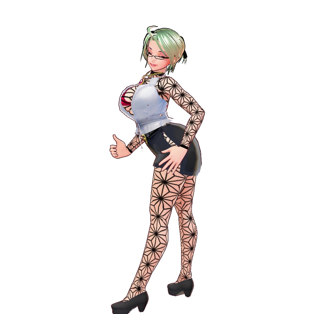 VroidStudio用レイヤー画像データ「麻葉メッシュシャツ&タイツ」