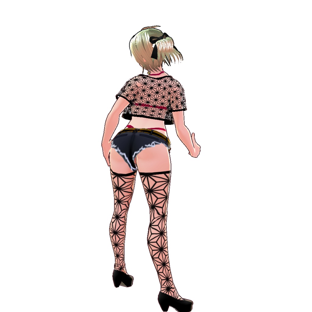 VroidStudio用レイヤー画像データ「麻葉メッシュシャツ&タイツ」