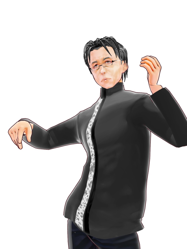 VroidStudio用無償モデル 「学者風老人素体データ」 通称:プロフェッサー・アルベド