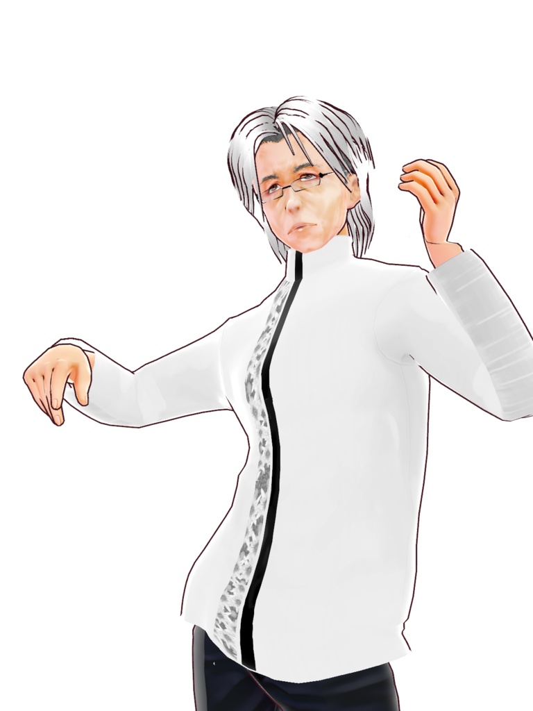 VroidStudio用無償モデル 「学者風老人素体データ」 通称:プロフェッサー・アルベド