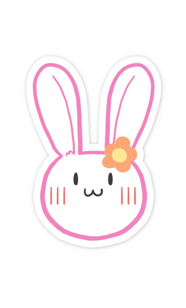 ぽこうさぎスマホステッカー(通常/喜/泣)